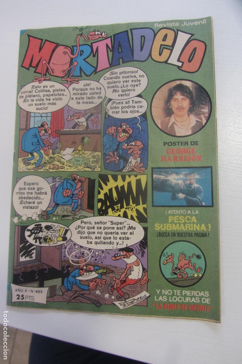 Tebeos: MORTADELO REVISTA SEMANAL N&ordm; 453. POSTER GEORGE HARRISON REVISTA JUVENIL BRUGUERA arx149