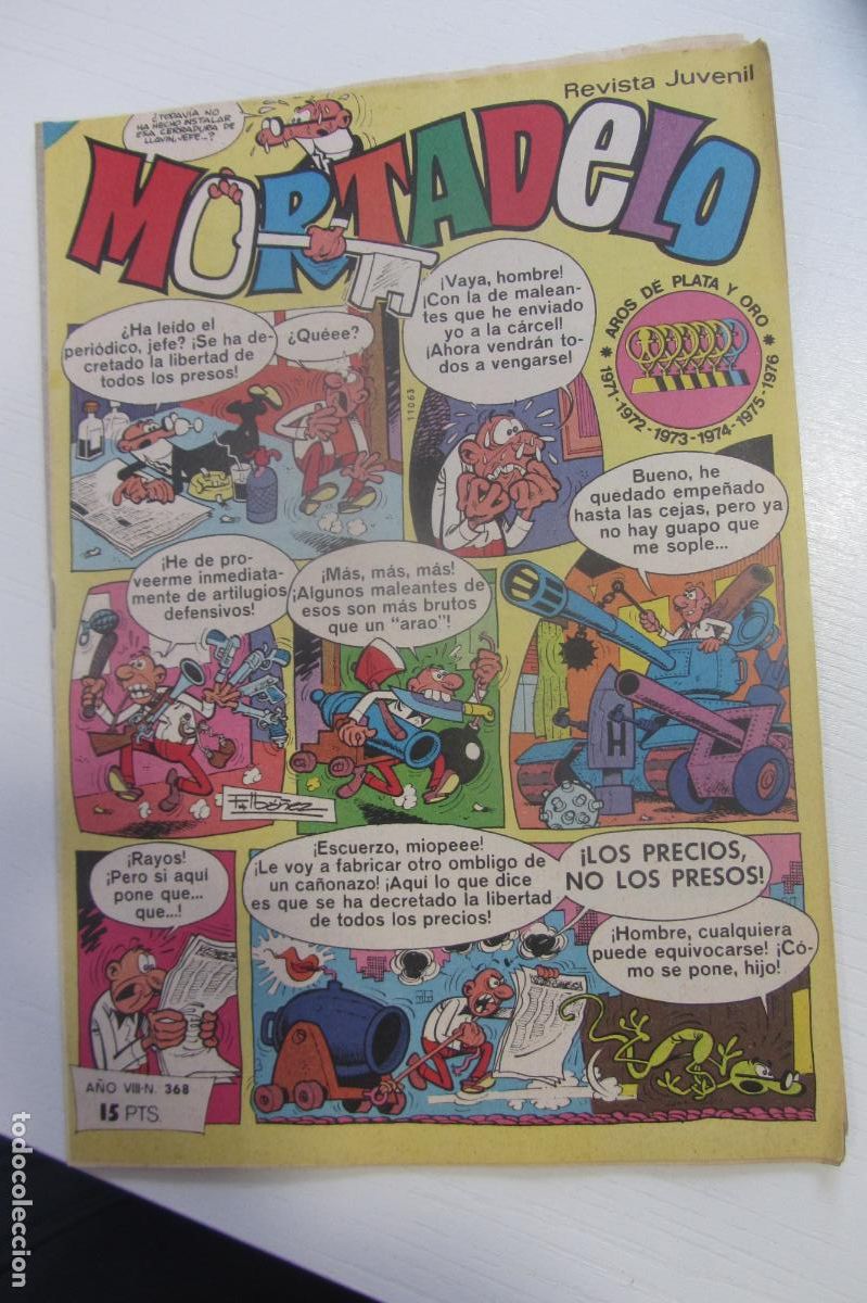 Tebeos: MORTADELO REVISTA SEMANAL N&ordm; 368 JUVENIL BRUGUERA arx149