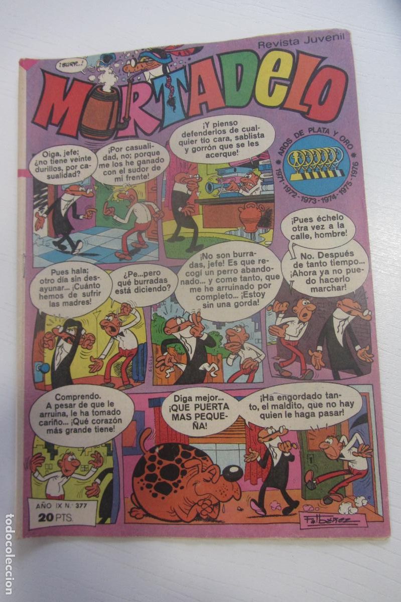 Comics: MORTADELO REVISTA SEMANAL N&ordm; 377 JUVENIL BRUGUERA arx149