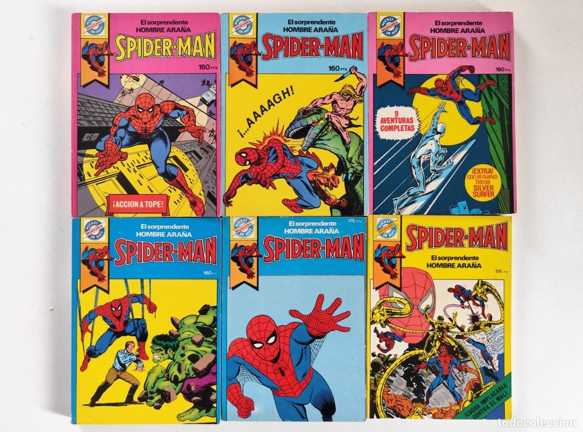 Comics: POCKET DE ASES N&ordm;s 1 3 6 9 20 23 - SPIDERMAN COMPLETA ~ MARVEL/BRUGUERA (1981) **EXCELENTE ESTADO**