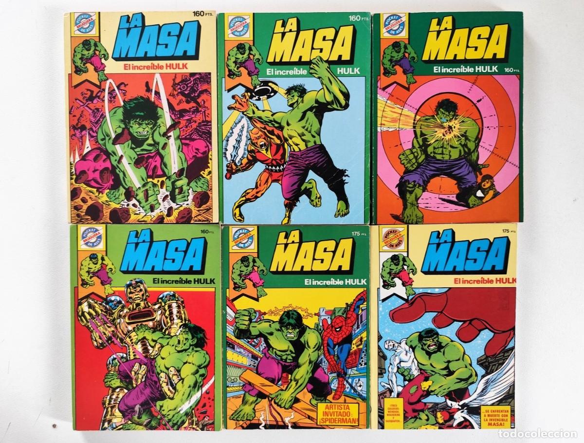 Tebeos: POCKET DE ASES N&ordm;s 2 4 7 10 13 26 - LA MASA COMPLETA ~ MARVEL/BRUGUERA (1981) **EXCELENTE ESTADO**