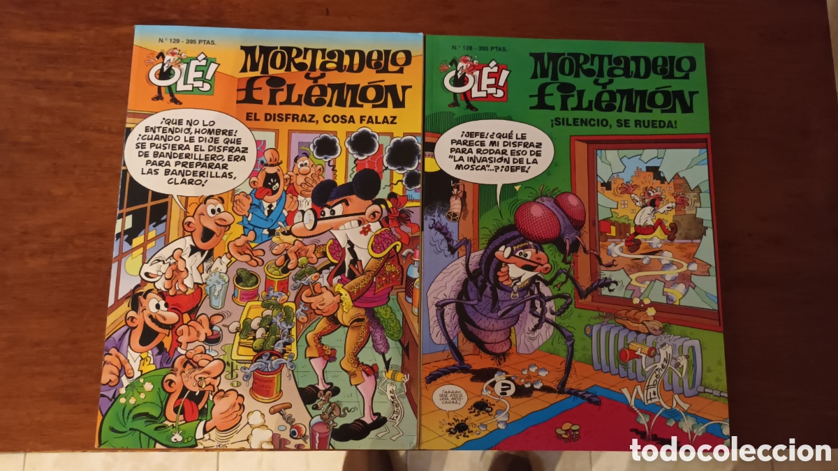 Tebeos: Mortadelo y Filem&oacute;n Ol&eacute; 128 y 129: &iexcl;Silencio, se rueda! y El disfraz, cosa falaz