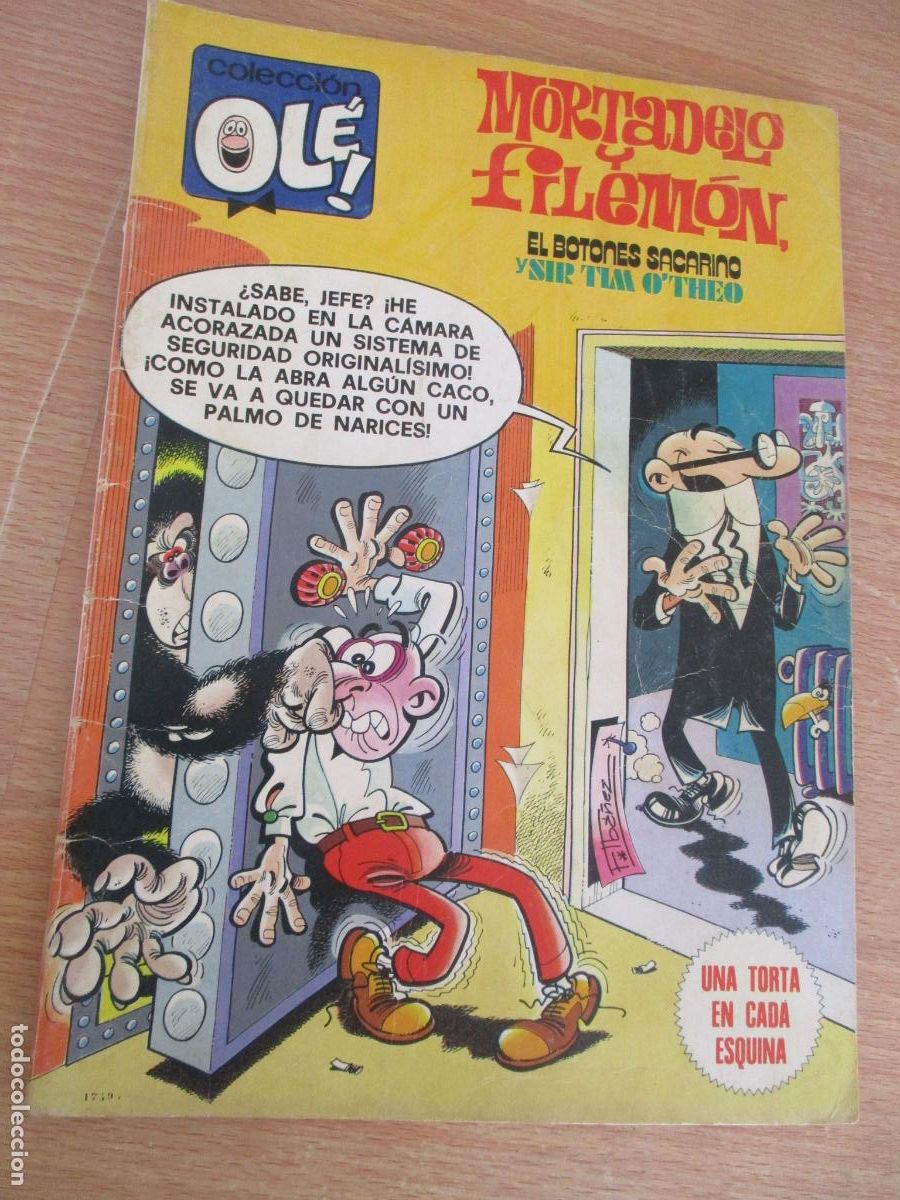 Tebeos: EDT: BRUGUERA-COLECCI&Oacute;N OL&Eacute;, N&ordm;. 179- MORTADELO Y FILEM&Oacute;N, UNA TORTA EN CASA ESQUINA- 1&ordf;. EDC.-1979