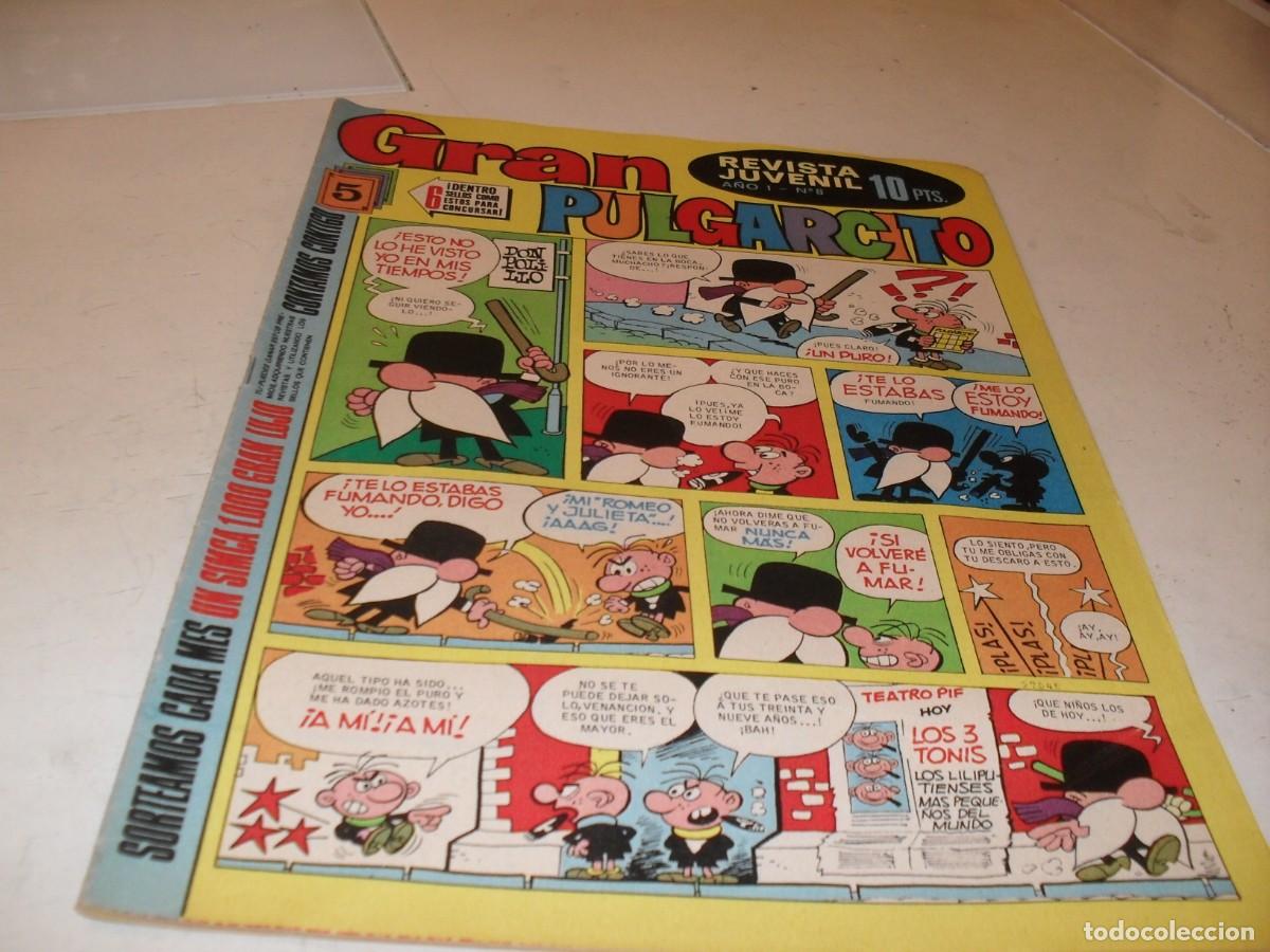 Tebeos: GRAN PULGARCITO N&ordm; 8,CON POSTER COLORAMA:LOS INDIOS DEL NOROESTE,DE 84.BRUGUERA,1969