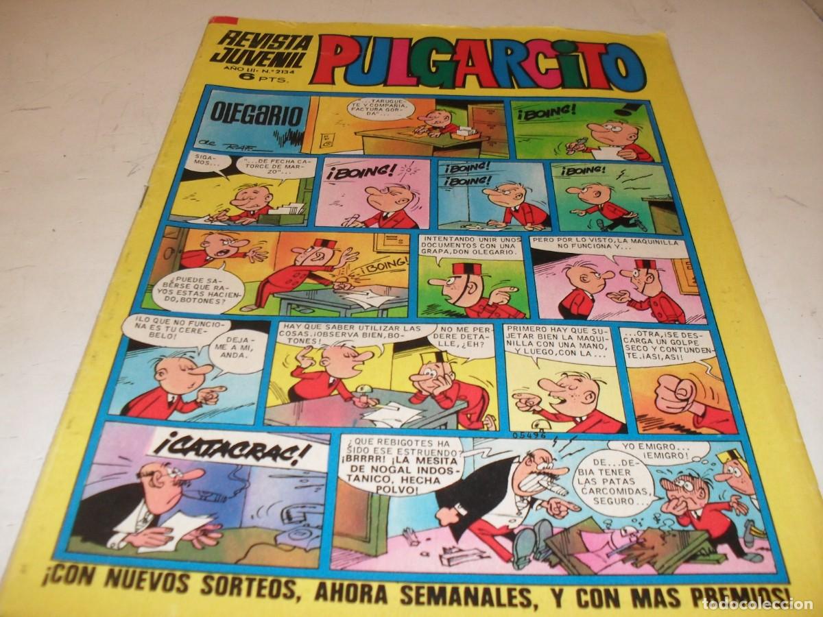 Tebeos: PULGARCITO N&ordm; 2134,CON LOS BILLETES DE 100,250 Y 500 MORTADELOS,DE 2597.BRUGUERA,1947