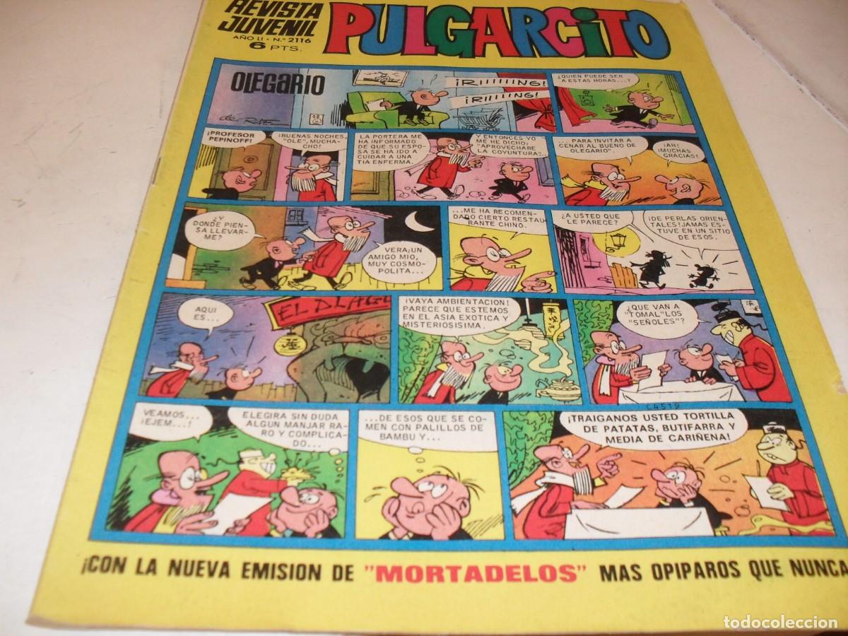 Tebeos: PULGARCITO N&ordm; 2116,CON LOS BILLETES DE 50,10 Y 5 MORTADELOS,DE 2597.BRUGUERA,1947