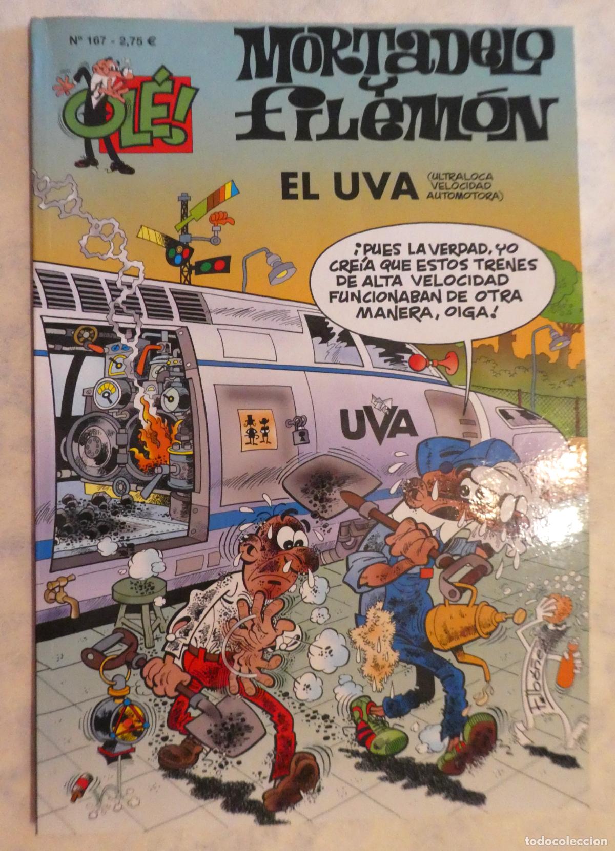 Tebeos: MORTADELO Y FILEM&Oacute;N El Uva (Ultraloca Velocidad Automotora). N.&ordm; 167, 1&ordf; edicion 2004