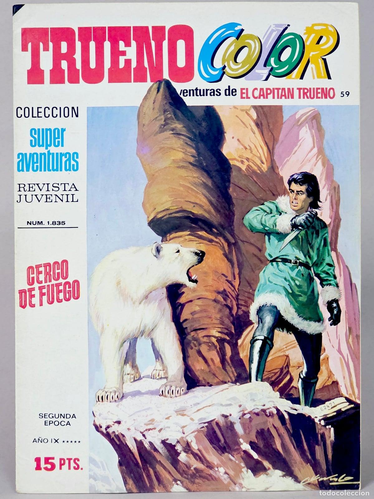 Tebeos: C&Oacute;MIC EL CAPIT&Aacute;N TRUENO COLOR 59 CERCO DE FUEGO BRUGUERA SEGUNDA EPOCA EXCELENTE ESTADO