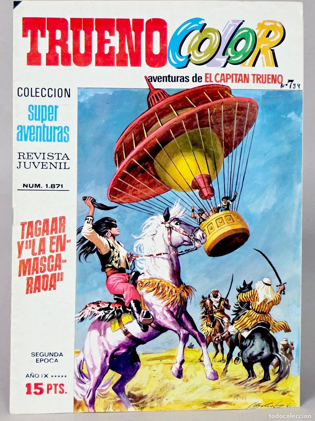 Tebeos: C&Oacute;MIC EL CAPIT&Aacute;N TRUENO COLOR 77 TAGAAR Y LA ENMASCARADA BRUGUERA SEGUNDA EPOCA MUY BUEN ESTADO