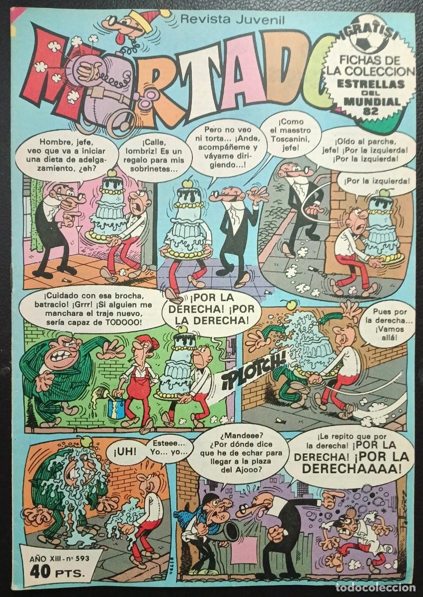 Tebeos: MORTADELO SEMANAL-BRUGUERA- N&ordm; 593 -5-ABRIL-1982-SOS DOSSIER ECOL&Oacute;GICO-YOLANDA-SIN FICHAS-VEA-1824