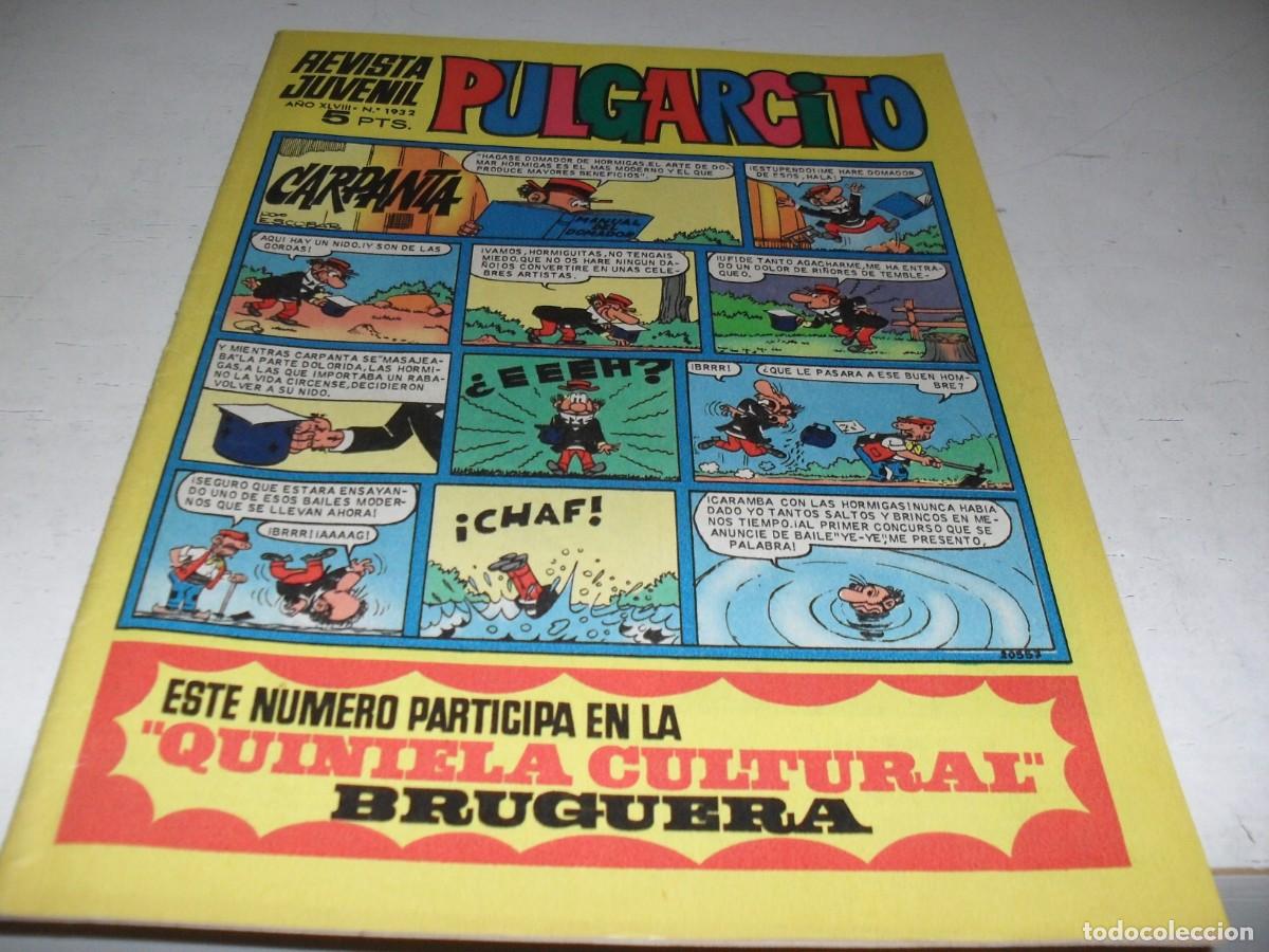 Tebeos: PULGARCITO N&ordm; 1932,CON 4 CROMOS DE FUTBOL(LEASE),DE 2597.BRUGUERA,1947