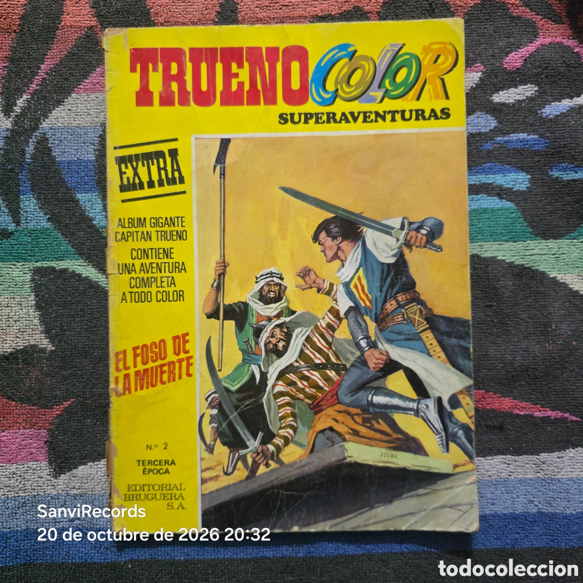 Tebeos: EL CAPIT&Aacute;N TRUENO, COLOR SUPERAVENTURAS 2, EXTRA: EL FOSO DE LA MUERTE (BRUGUERA)