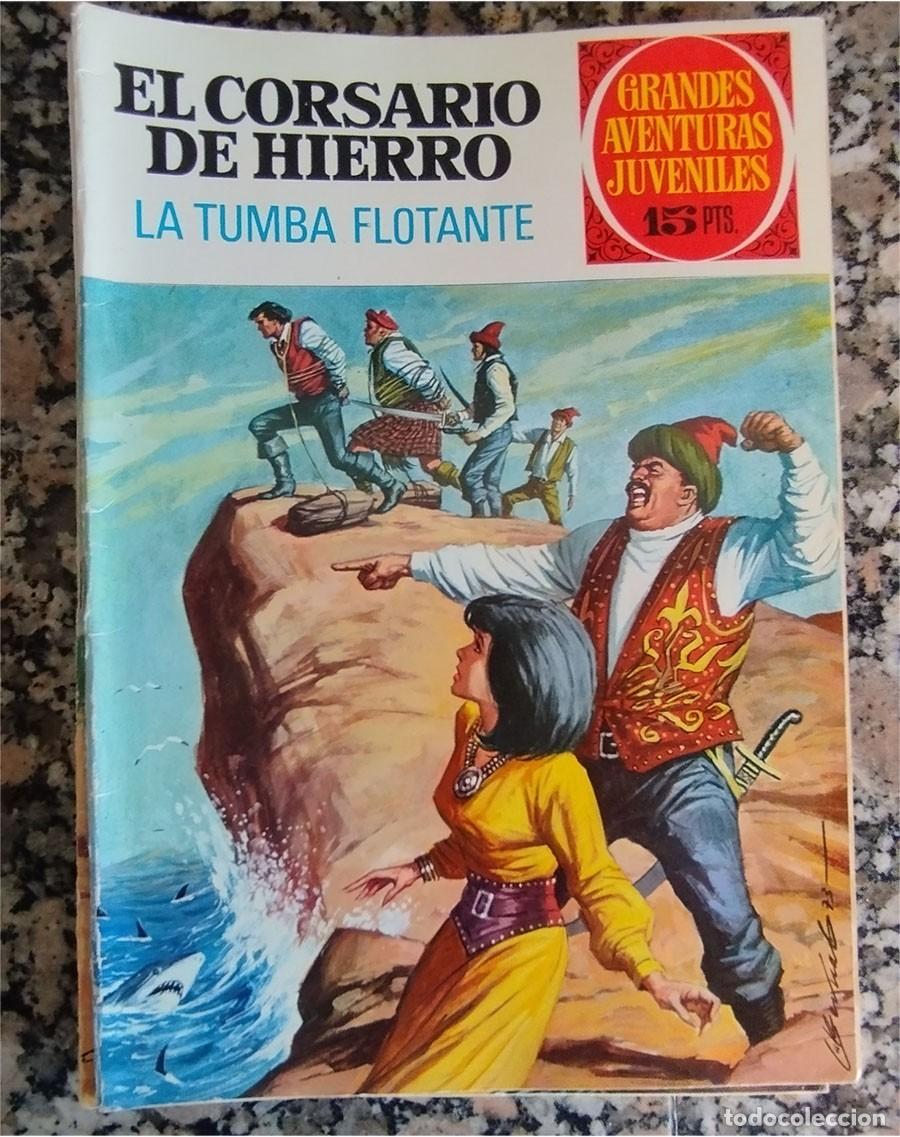 Tebeos: LA TUMBA FLOTANTE EL CORSARIO DE HIERRO N.&ordm; 49 GRANDES AVENTURAS JUVENILES ROJAS BRUGUERA 1&ordm; ED 1973