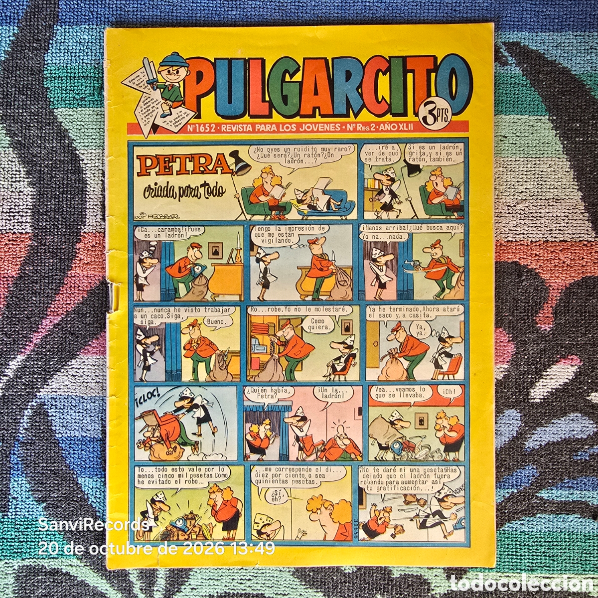 Tebeos: PULGARCITO, REVISTA PARA LOS J&Oacute;VENES 1652 (A&Ntilde;O XLII) (BRUGUERA)