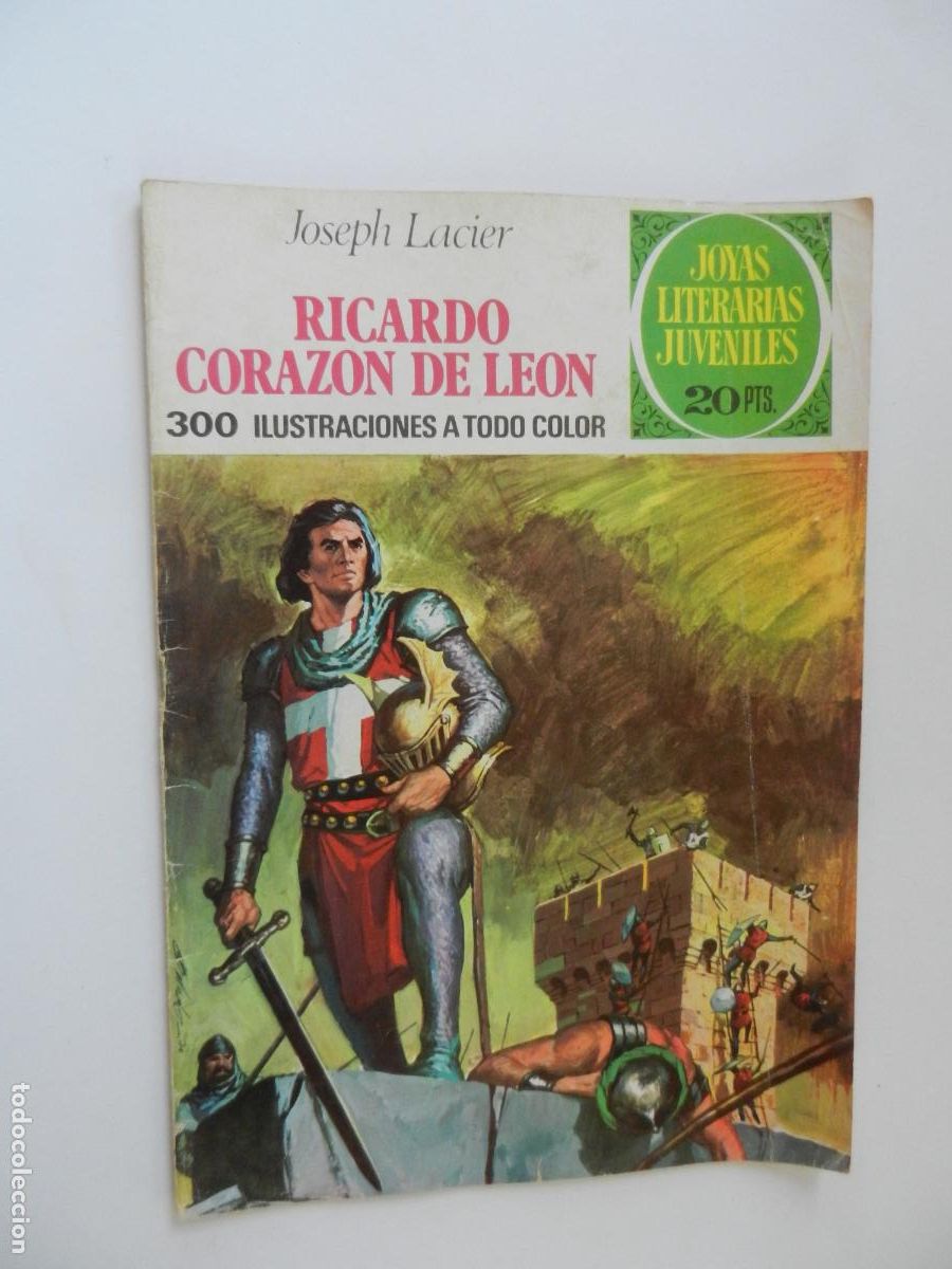 Tebeos: RICARDO CORAZON DE LEON - JOSEPH LACIER - - N&ordm; 19- JOYAS LITERARIAS - BRUGUERA 1975