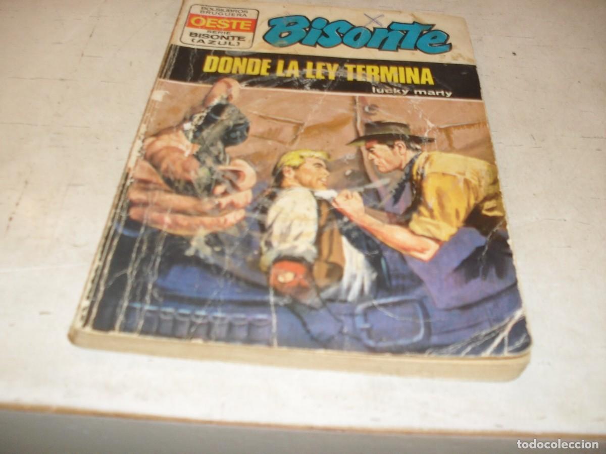 Tebeos: BOLSILIBROS BISONTE,S.AZUL,N&ordm; 224,DONDE LA LEY TERMINA,DE LUCKY MARTI,BRUGUERA,A&Ntilde;OS 70