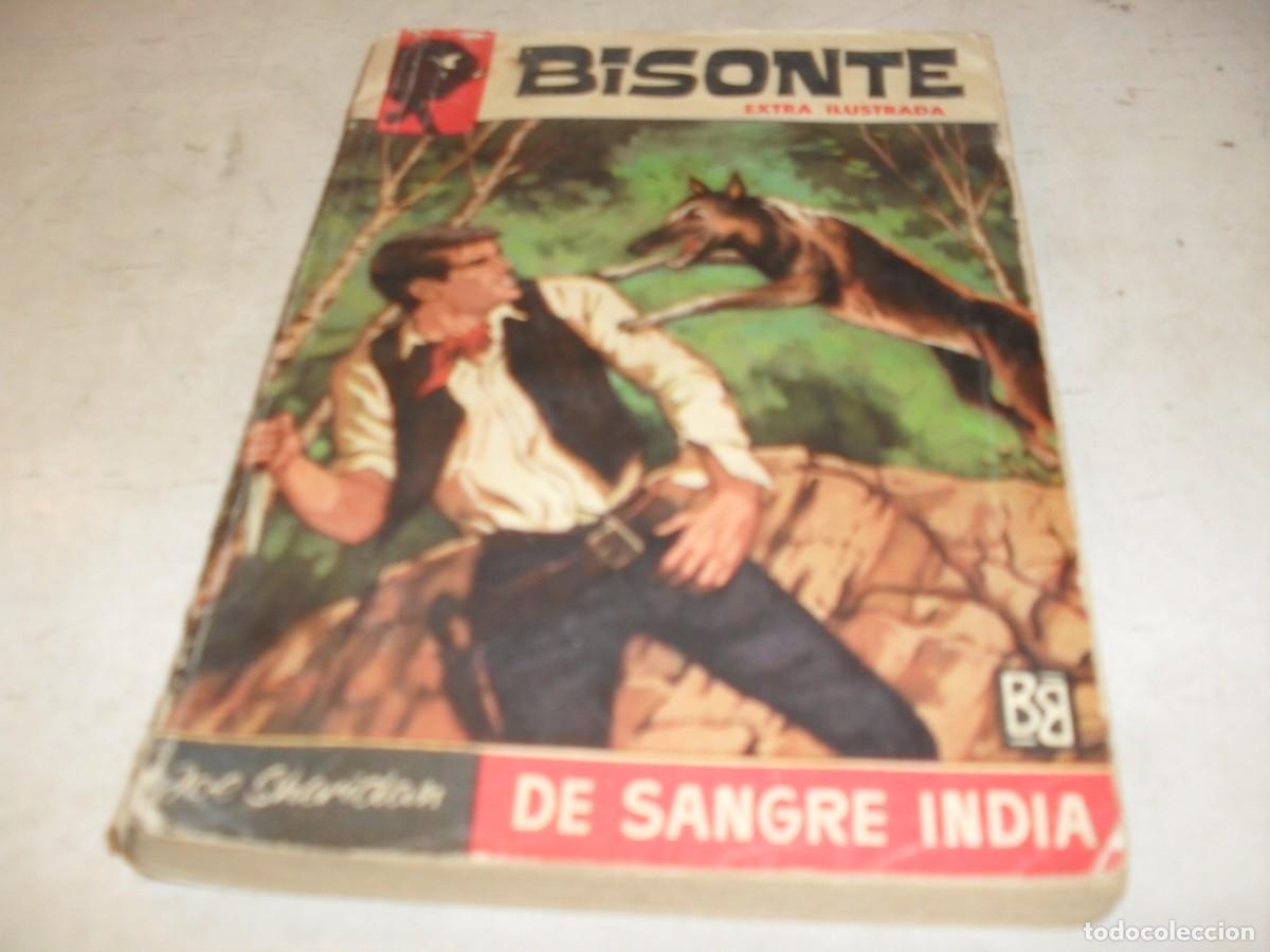 Tebeos: BOLSILIBROS BISONTE,N&ordm; 450,DE SANGRE INDIA,CON COMIC DEL OESTE,BRUGUERA,A&Ntilde;OS 60