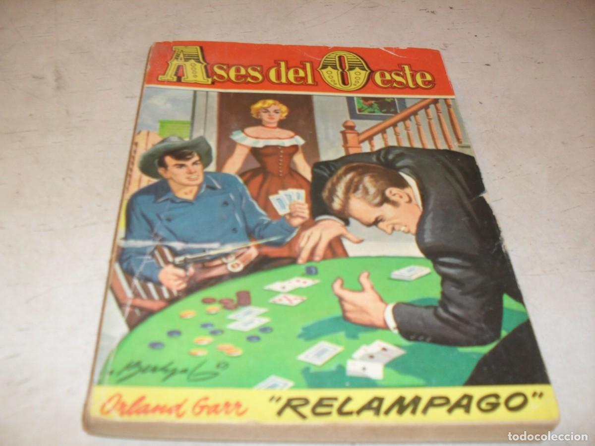 Tebeos: BOLSILIBROS ASES DEL OESTE N&ordm; 74,RELAMPAGO,CON VALENTINE CORTESE EN CONTRAPORTADA,BRUGUERA,A&Ntilde;OS 60
