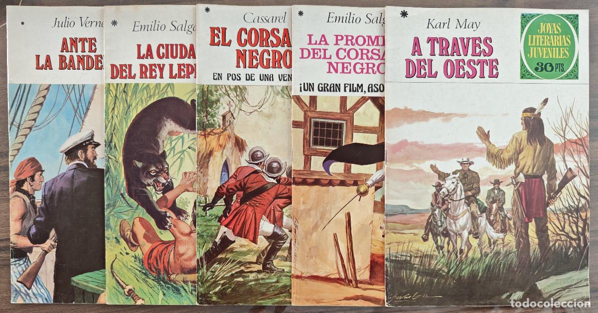 Tebeos: JOYAS LITERARIAS JUVENILES n&ordm; 179, 183, 184, 188 y 196 (Bruguera 1&ordf; edicion 1977/78) 5 tebeos.