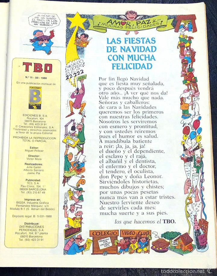 Tebeos: TBO N&ordm; 11 - XII - 1988 - EDICIONES B. - Foto 3