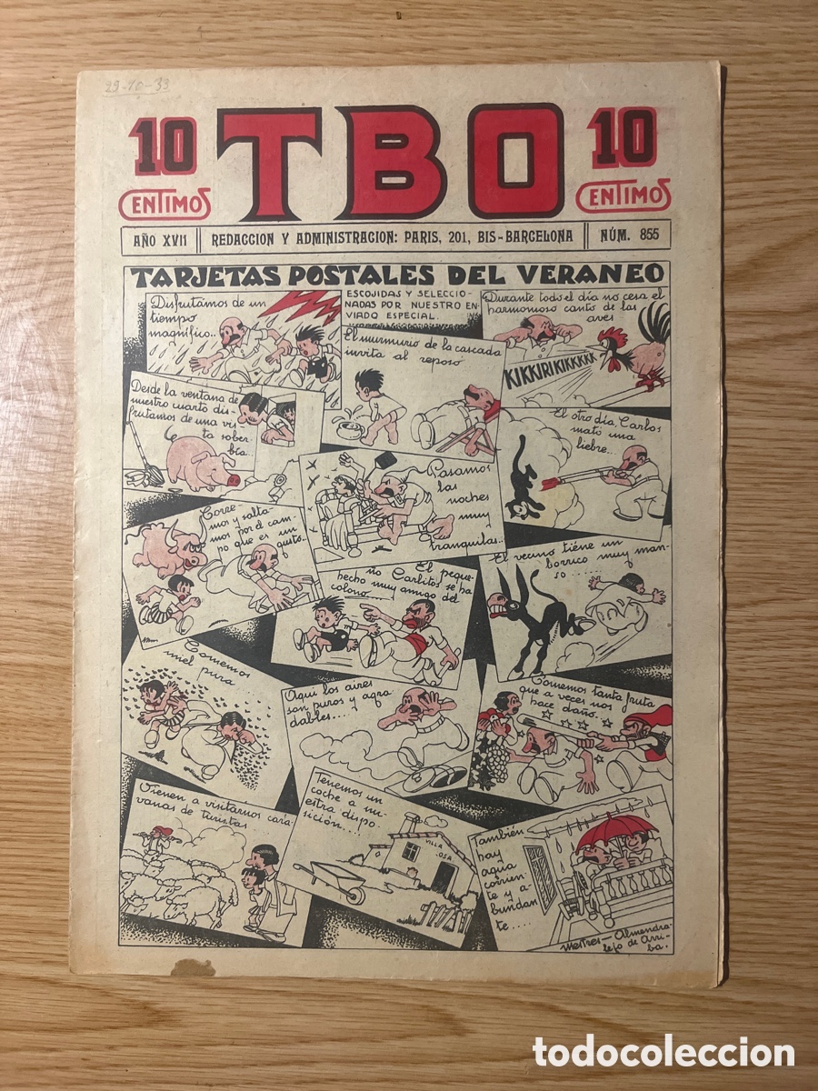 Tebeos: TBO 1&ordf; &Eacute;POCA, N&Uacute;MERO 855, (EDICIONES TBO) - Foto 1