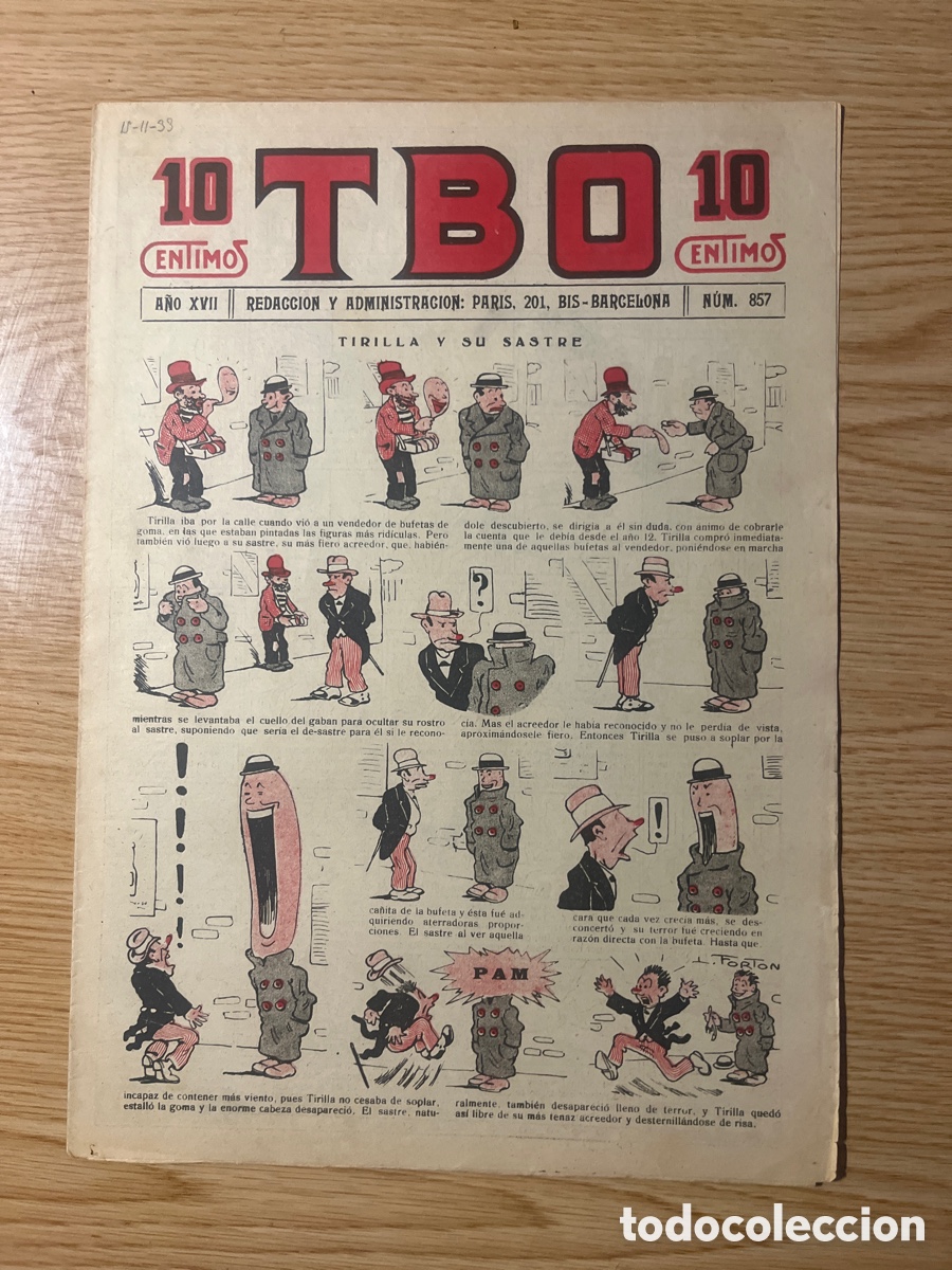 Tebeos: TBO 1&ordf; &Eacute;POCA, N&Uacute;MERO 857, (EDICIONES TBO) - Foto 1