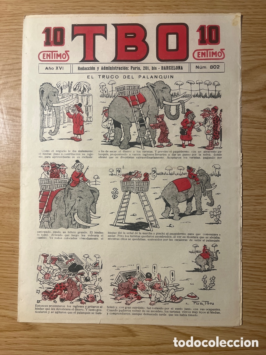 Tebeos: TBO 1&ordf; &Eacute;POCA, N&Uacute;MERO 802, (EDICIONES TBO) - Foto 1