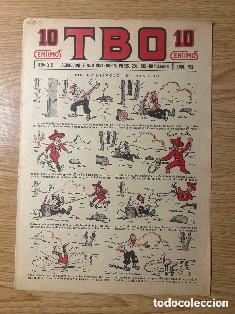 Tebeos: TBO 1&ordf; &Eacute;POCA, N&Uacute;MERO 921, (EDICIONES TBO) - Foto 1