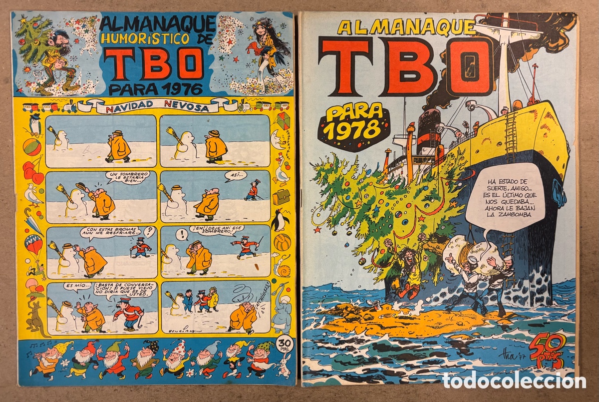 Tebeos: ALMANAQUE HUMOR&Iacute;STICO DE TBO PARA 1076 y PARA 1978.