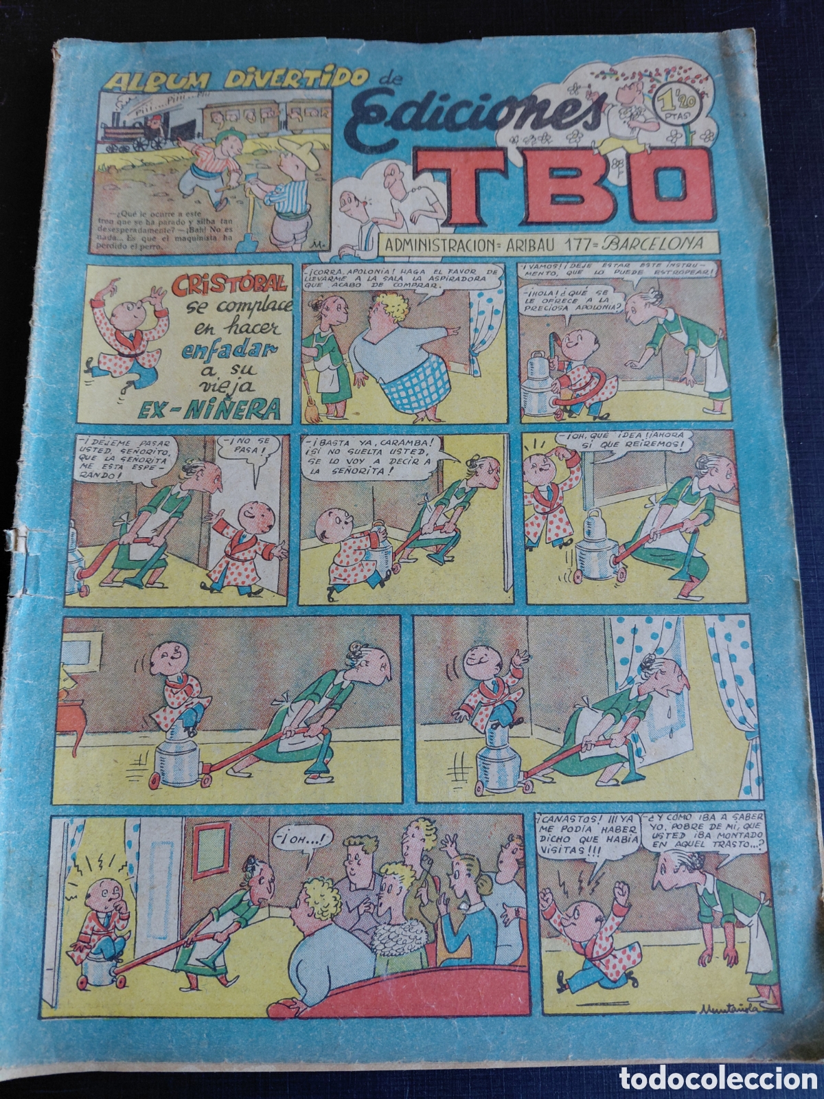 Tebeos: EDICIONES TBO-ALBUM DIVERTIDO- CRISTOBAL COMPLACE EN HACER ENFADAR A VIEJA EX-NI&Ntilde;ERA- SIN NUMERAR
