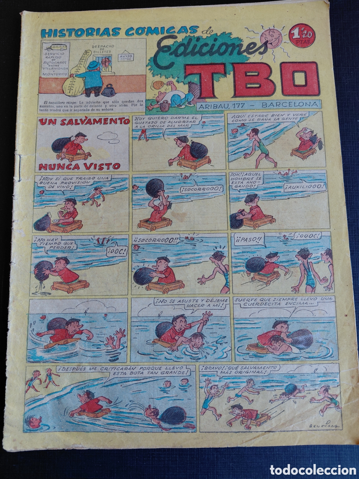 Tebeos: EDICIONES TBO-HISTORIAS COMICAS- UN SALVAMENTO NUNCA VISTO- SIN NUMERAR-A&Ntilde;O 1950