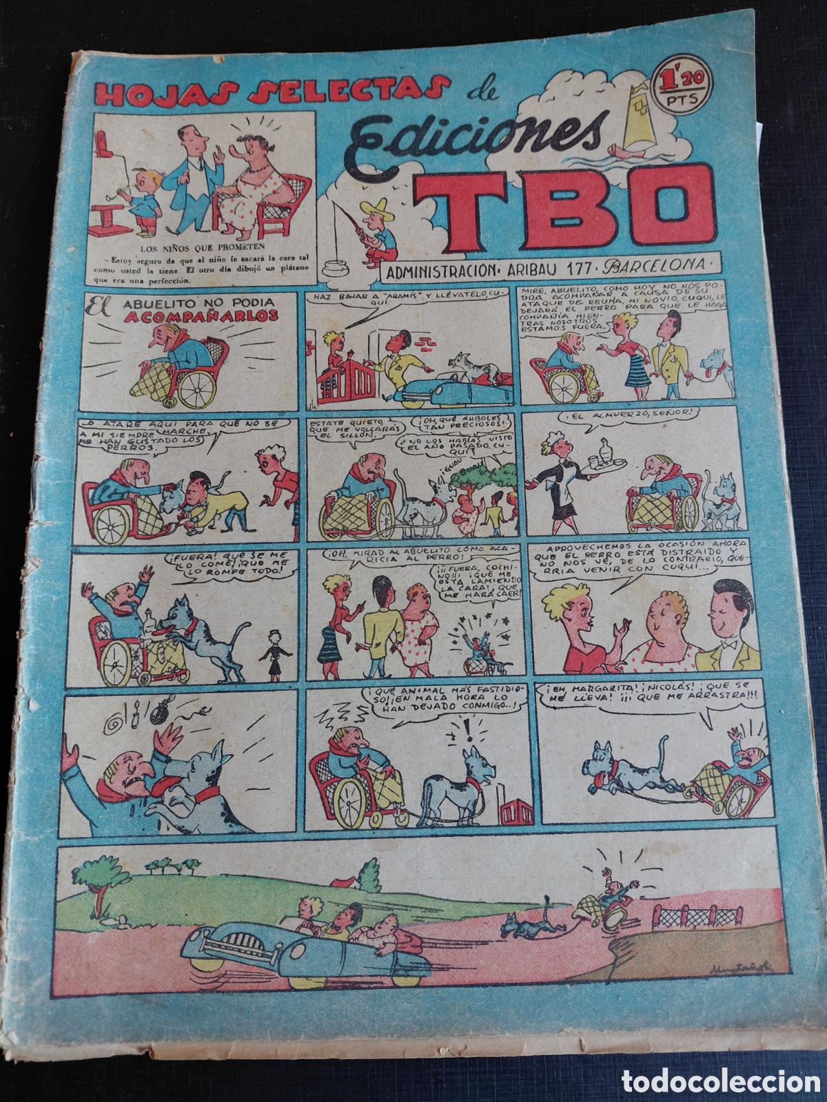 Tebeos: EDICIONES TBO-HOJAS SELECTAS- EL ABUELITO NO PODIA ACOMPA&Ntilde;ARLOS-SIN NUMERAR- A&Ntilde;O 1950