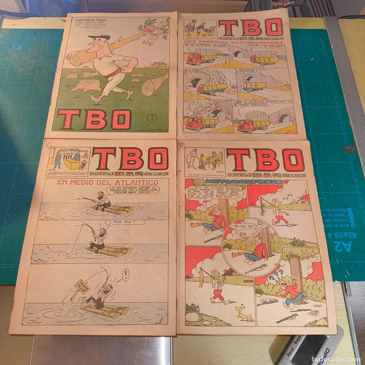 Tebeos: TBO Cl&aacute;sicos 1958 &ndash; Lote de 4 n&uacute;meros originales