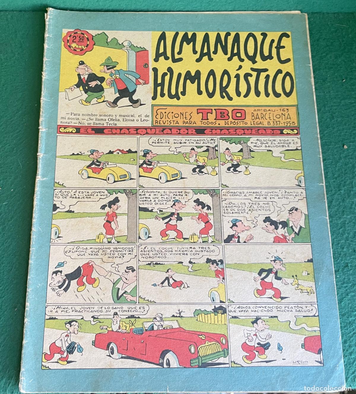Tebeos: TBO TEBEO - ALMANAQUE HUMOR&Iacute;STICO 1961 - CHASQUEADOR CHASQUEADO - BUEN ESTADO