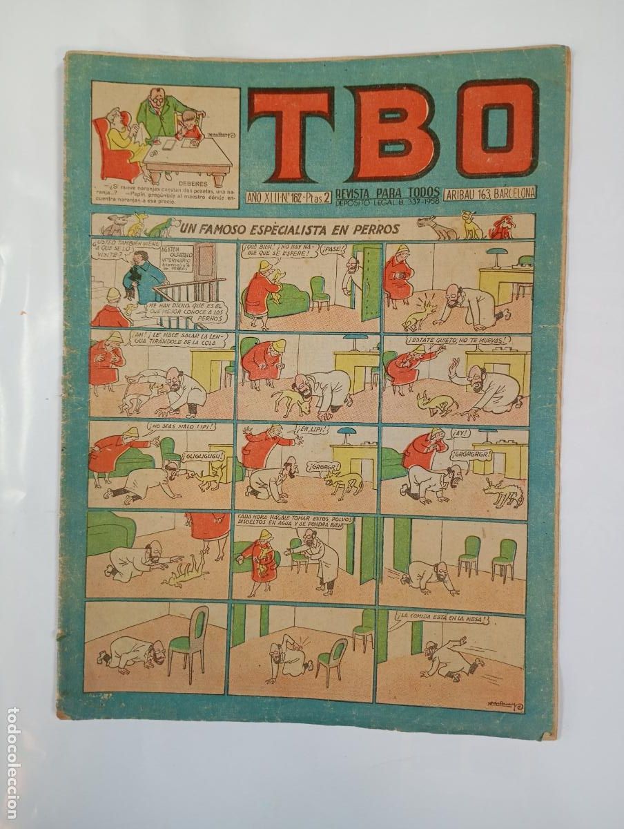Tebeos: TBO N&ordm; 162. A&Ntilde;O XLII. REVISTA PARA TODOS. UN FAMOSO ESPECIALISTA EN PERROS. TDKR94