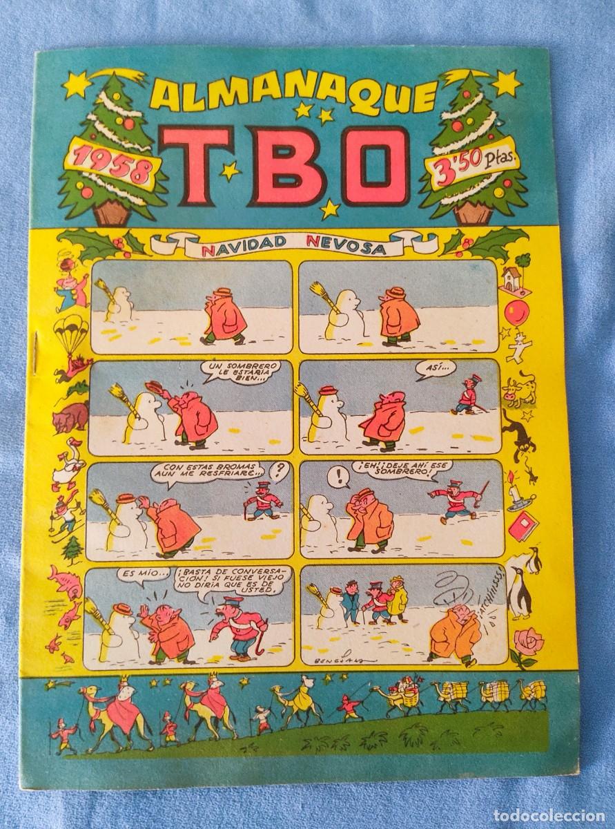 Tebeos: ANTIGUO TBO ALMANAQUE A&Ntilde;O 1958 CON BELEN EN LA TRASERA