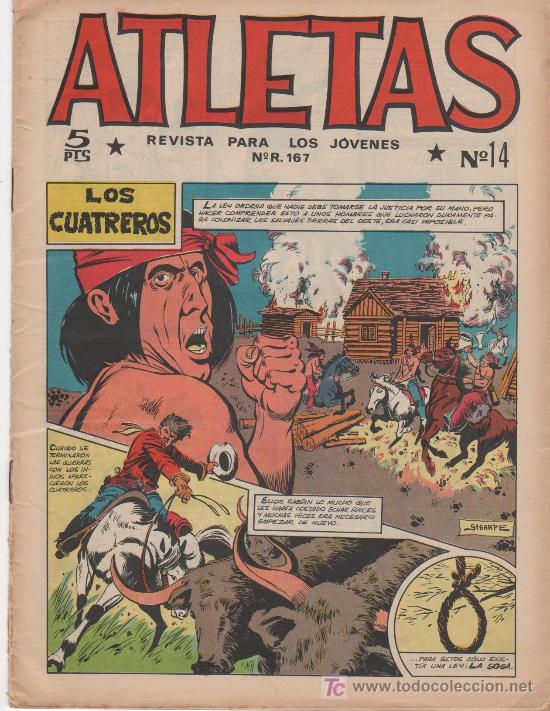 Tebeos: ATLETAS N&ordm; 14 dibujo de SIGARPE - ORIGINAL - Foto 1