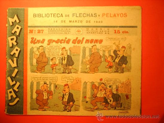 Tebeos: MARAVILLAS -N.27-BIBLIOTECA DE FLECHAS Y PELAYOS - Foto 1
