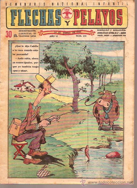 Tebeos: FLECHAS Y PELAYOS  A&Ntilde;O 1943 N&ordm; 216 - Foto 1