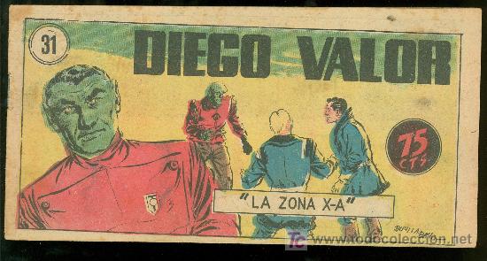 Tebeos: DIEGO VALOR. N&ordm; 31. LA ZONA X-A. EDICION EDICOLOR. - Foto 1
