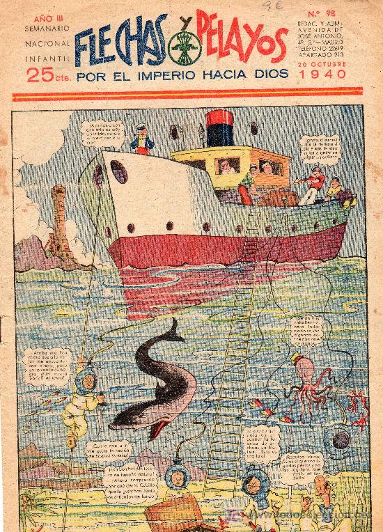 Tebeos: COMIC SEMANARIO NACIONAL FLECHAS Y PELAYOS. NUMERO 98. - Foto 1
