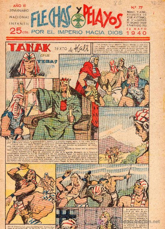 Tebeos: COMIC SEMANARIO NACIONAL FLECHAS Y PELAYOS. NUMERO 77. - Foto 1