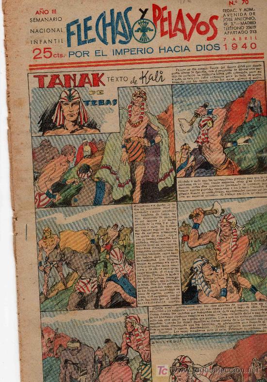 Tebeos: COMIC SEMANARIO NACIONAL FLECHAS Y PELAYOS. NUMERO 70. - Foto 1