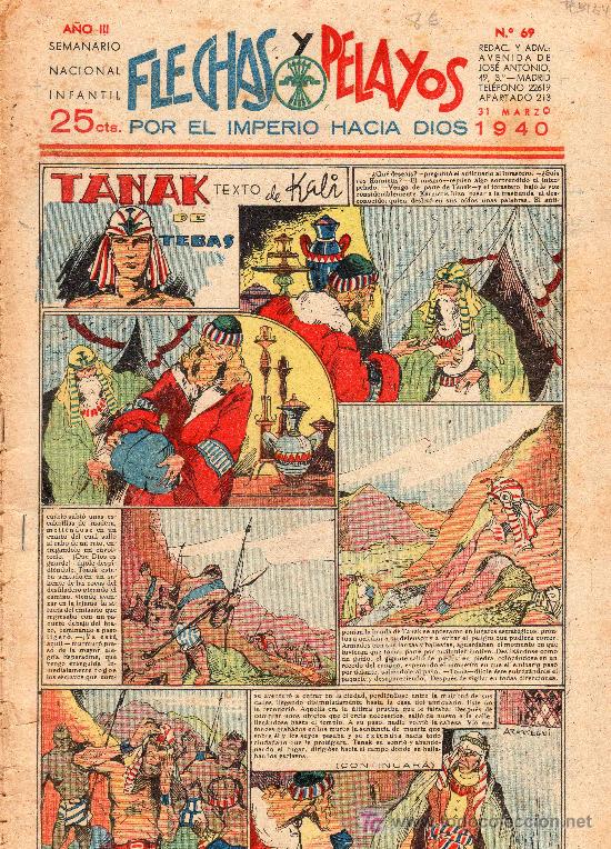 Tebeos: COMIC SEMANARIO NACIONAL FLECHAS Y PELAYOS. NUMERO 69. - Foto 1