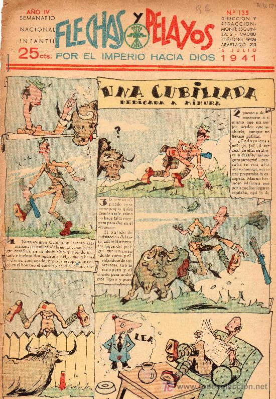 Tebeos: COMIC SEMANARIO NACIONAL FLECHAS Y PELAYOS. NUMERO 135. - Foto 1