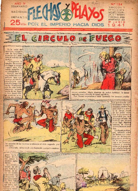 Tebeos: COMIC SEMANARIO NACIONAL FLECHAS Y PELAYOS. NUMERO 134. - Foto 1
