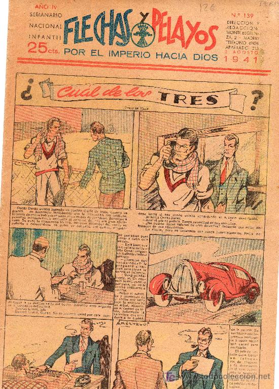 Tebeos: COMIC SEMANARIO NACIONAL FLECHAS Y PELAYOS. NUMERO 139. - Foto 1