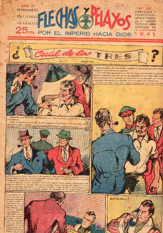 Tebeos: COMIC SEMANARIO NACIONAL FLECHAS Y PELAYOS. NUMERO 145. - Foto 1