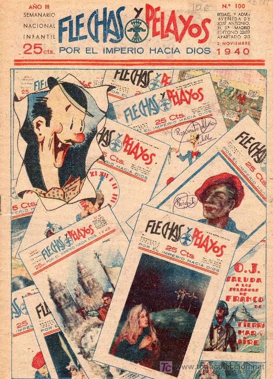 Tebeos: COMIC SEMANARIO NACIONAL FLECHAS Y PELAYOS. NUMERO 100. - Foto 1