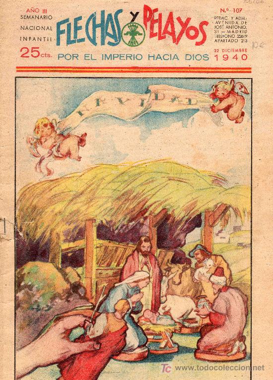 Tebeos: COMIC SEMANARIO NACIONAL FLECHAS Y PELAYOS. NUMERO 107. - Foto 1
